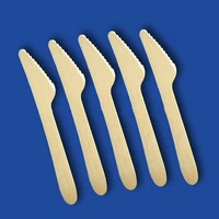 100pcslot 16cm party use disposable wooden knife flatware wood cutlery dinner knife