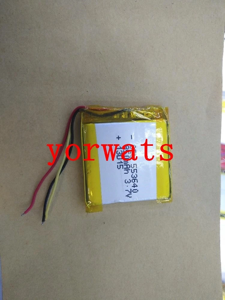 

New Hot A Rechargeable Li-ion Cell 3.7V polymer lithium battery 553640 850mAh 3 line direct sale