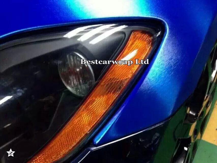 Матовая матовая хромированная синяя виниловая пленка премиум класса оберточная