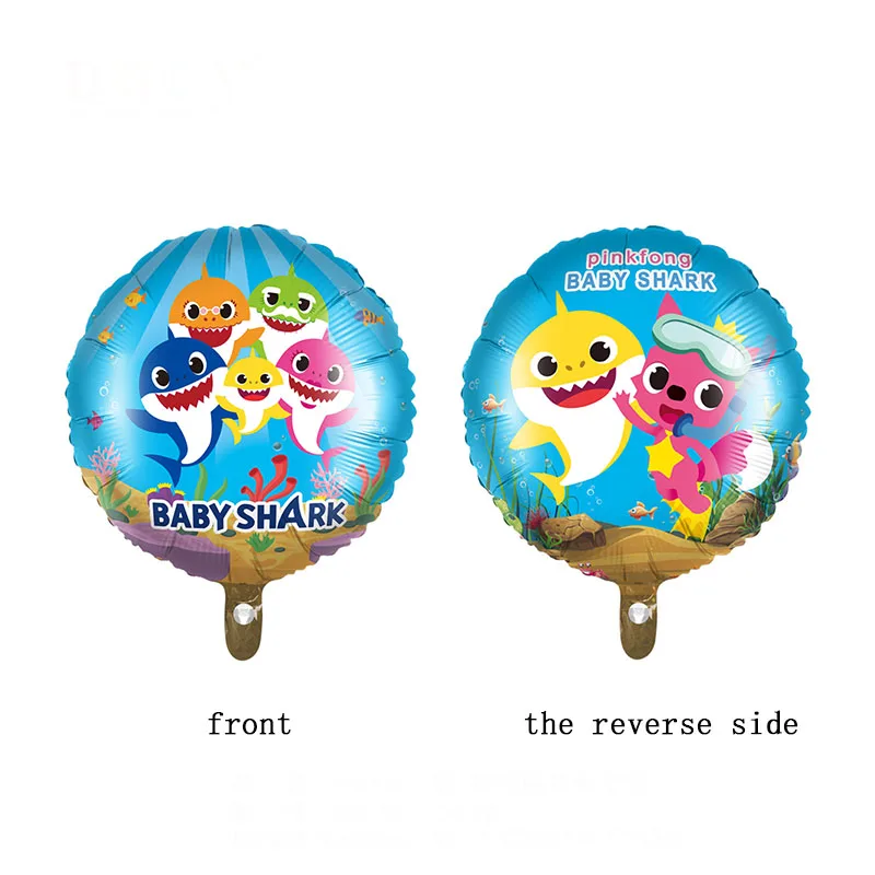 round shark Shark Foil Balloons Latex Shark ballon Birthday party decorations kids Inflatable Toys Baby Shower Boys Fish Globos Shark Balls - Цвет: round shark