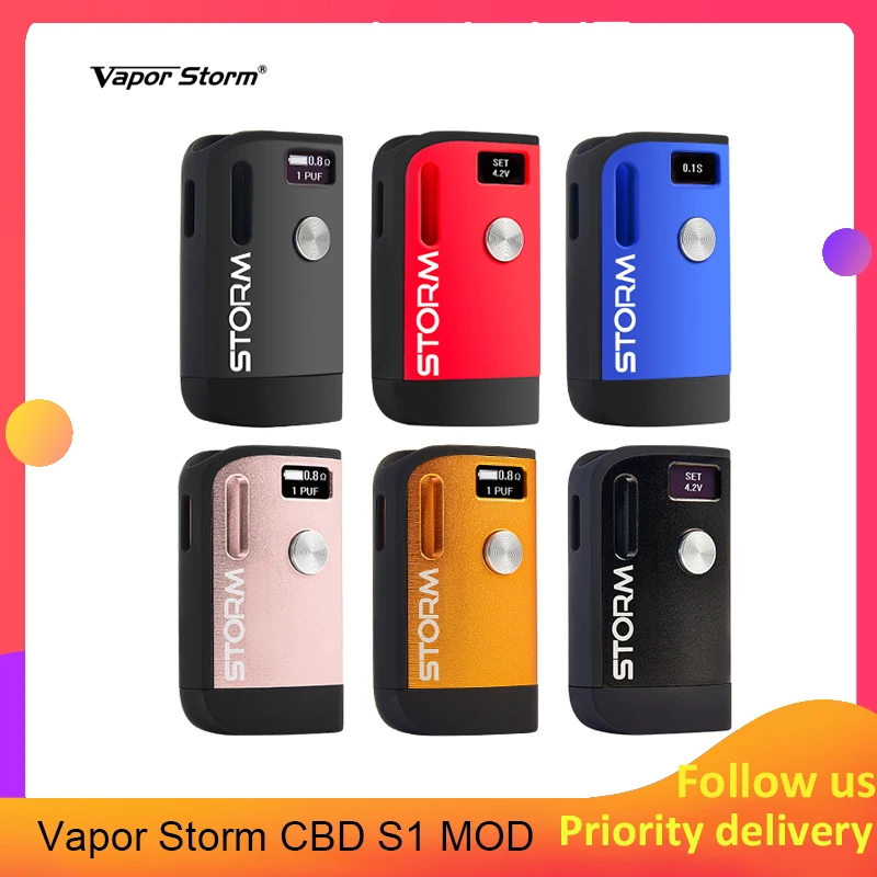 Vape mod Vapor Storm CBD S1 MOD 800mAh с экраном 0 49 дюймов 510 нить электронная сигарета коробка мод