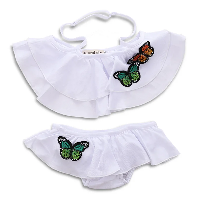 Детский комплект бикини для маленьких девочек из 2 предметов купальник с лямкой