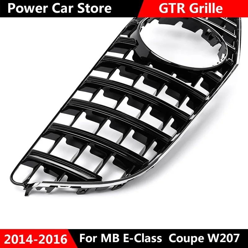 W207 C207 гриль GTR GT R стиль хром Черная передняя решетка для автомобиля Mercedes Benz E Coupe 2014