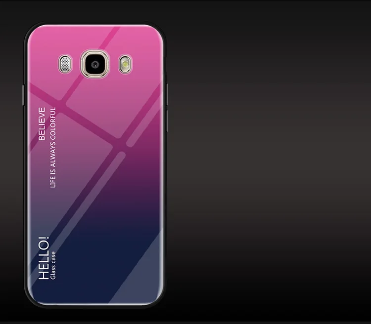 style 03 Чехол для Samsung Galaxy J7 J5, роскошный жесткий защитный чехол из закаленного стекла с градиентом для samsung j7 J710 J510 - Цвет: style 03
