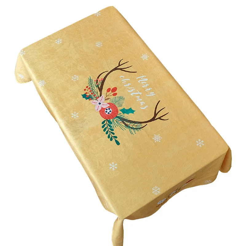 Рождественские ленты, тканевая скатерть с принтом, водонепроницаемая, маслостойкая, непромокаемая, прочная скатерть для стола лось, покрывает красно-зеленую клетку - Цвет: Yellow