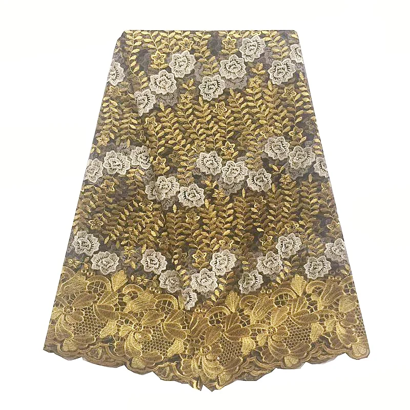 Французская нигерийская кружевная ткань 2018 Высококачественная Свадебная сетка