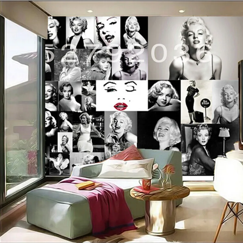 3D фрески на заказ Монро Мэрилин фон для фотосъемки настенная бумага гостиной