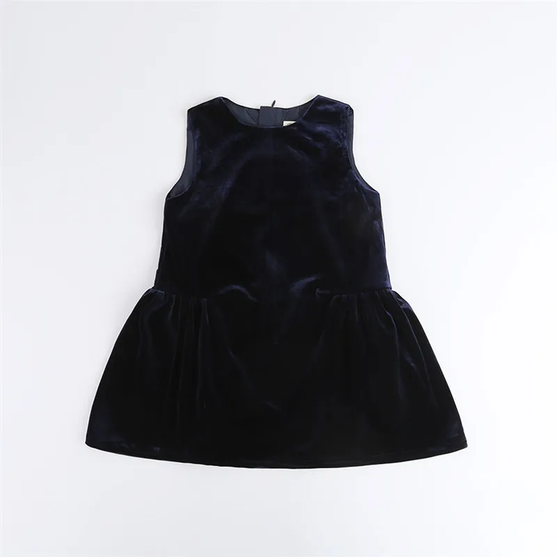 Платье для девочек без рукавов Детский костюм вельветовые плиссированные