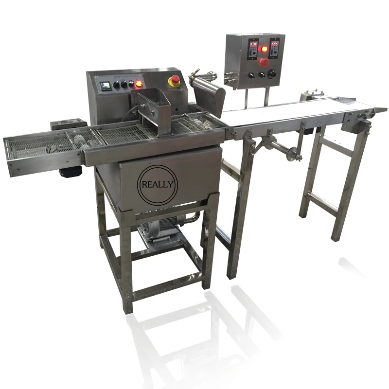 8/15KG Automatic Chocolate Enrobing Coating Making Machine with Stainless Steel Tempering Melting |