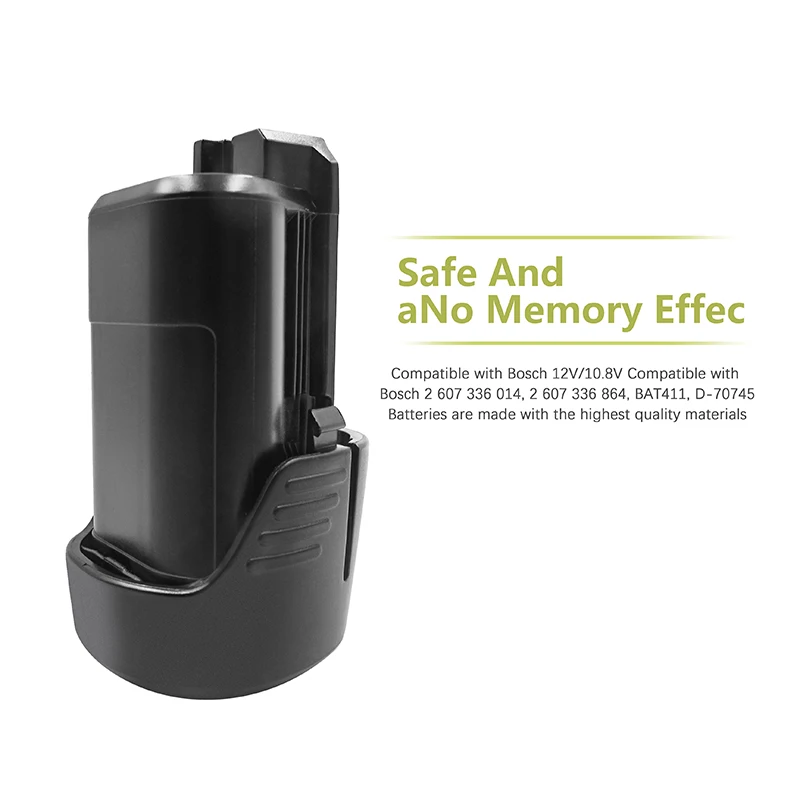 Батарея batcool без эффекта памяти для Bosch BAT411 12 V 2.0Ah литий-ионный аккумулятор BAT411A