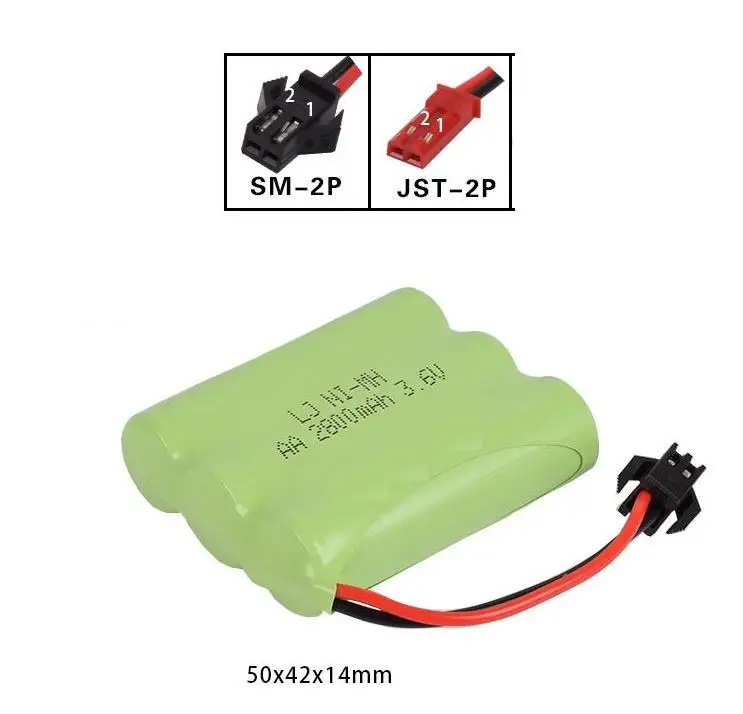 3 6 V 2800mAh AA Ni-MH перезаряжаемая батарея для R/C car truck boat JST/SM-2P Размер штепсельной вилки