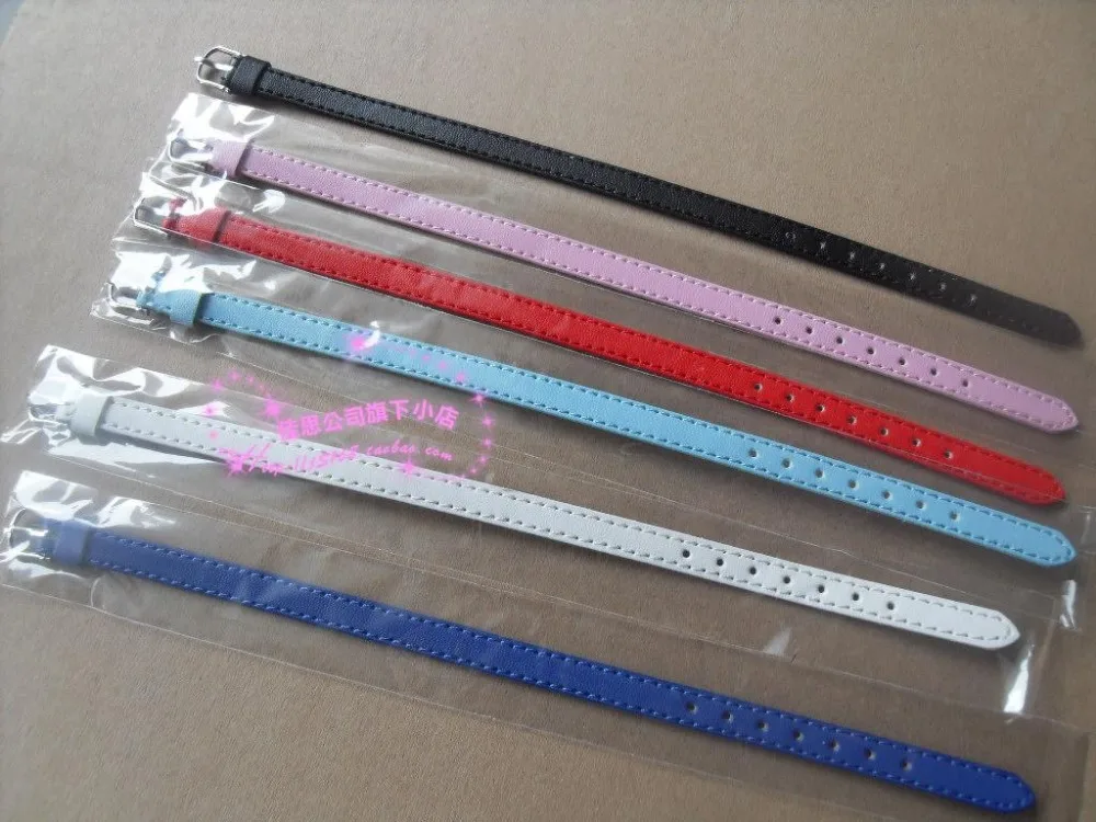 Лидер продаж металлические браслеты из искусственной кожи 8 мм разных цветов для