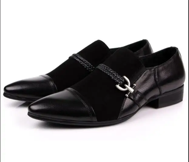 Туфли мужские из натуральной кожи классические на шнуровке заостренный носок