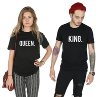 skuggnas king queen t shirt fashion cotton tshirt wedding anniversary gift funny matching letter top tees unisex couplet shirts