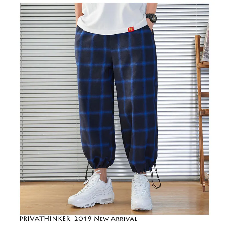 Privathinker мужские клетчатые красные шаровары с принтом 2019 повседневные корейские