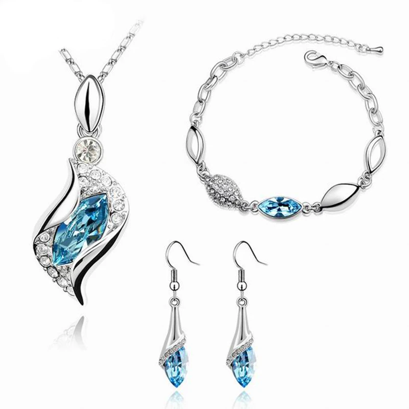 Женский ювелирный комплект из колье и серёг серебра 925 пробы|jewelry sets for women|necklace