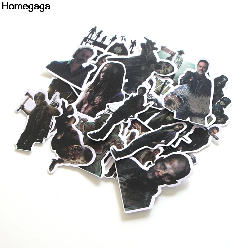 Homegaga 24 шт. Ходячие мертвецы Косплей принт Декор стены тетрадь телефон багаж ноутбук велосипед Скрапбукинг наклейка наклейки D1924