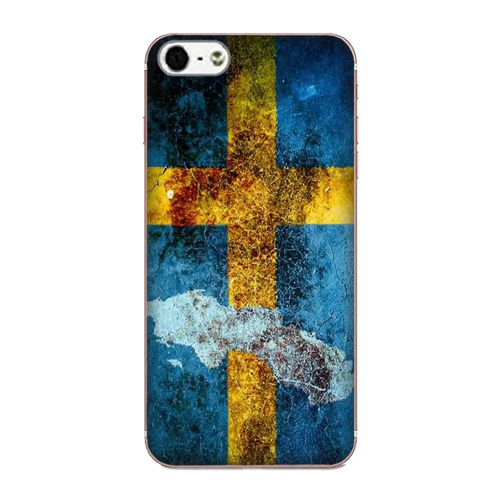 Чехол для телефона с изображением мультяшного флага Швеции Apple iPhone X XS Max XR 4 4S 5 5C 5S