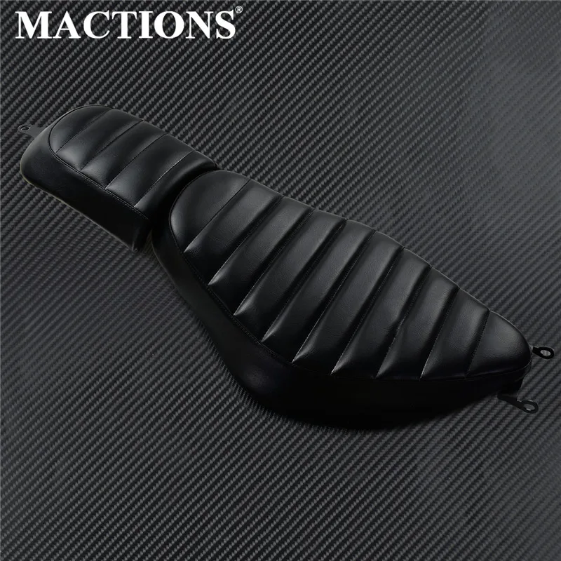 Мотоциклетный водитель пассажир Двухместный черный искусственная кожа для Harley