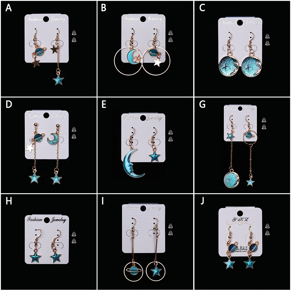 Женские серьги подвески звездное небо 1 пара|Серьги-подвески| |