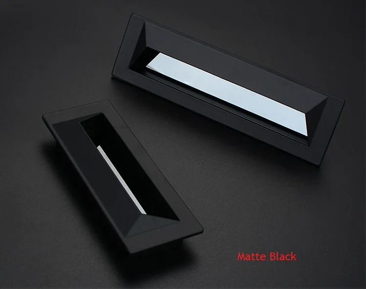 Matte Black 2 шт./лот цинковый утопленный палец ручка Futniture шкаф щетка для раздвижных дверей золото никель матовый черный - Цвет: Matte Black