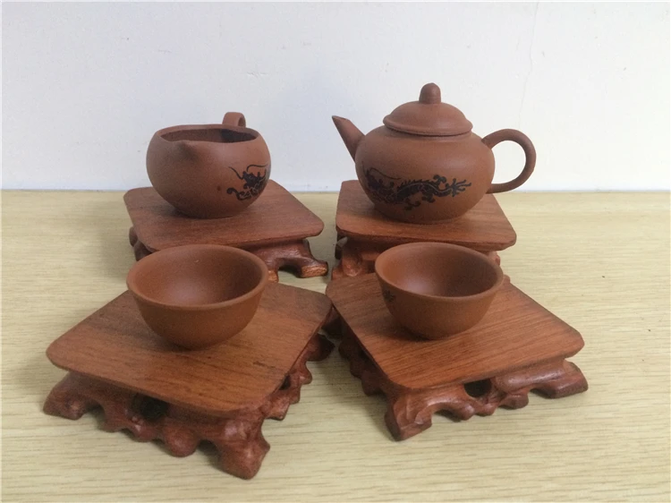 Подстаканник из красного дерева основание из дерева небольшой круг каменная основа палисандр резьба база отдельный