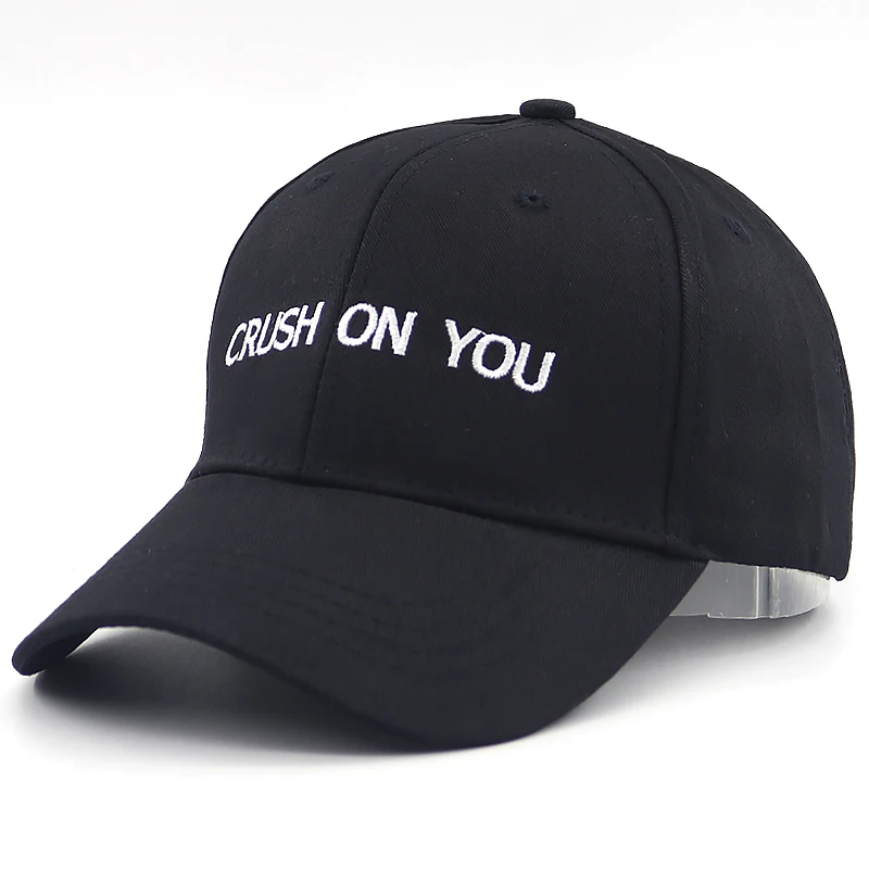 Бейсболка CRUSH ON YOU хлопковая Регулируемая вышивка snapback кепка для пары черные хип