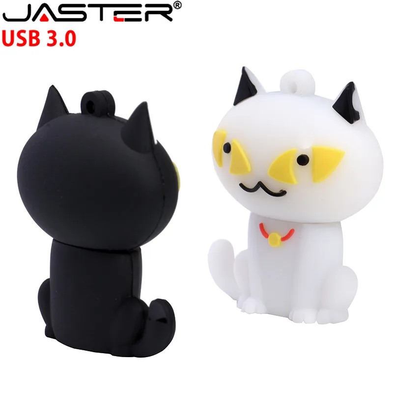 JASTER USB 3,0 мультфильм милый Кот USB флеш-накопитель 4 ГБ/8 ГБ/16 ГБ/32 ГБ/64 Гб силикагель подарок ручка-накопитель реальная емкость USB флешка