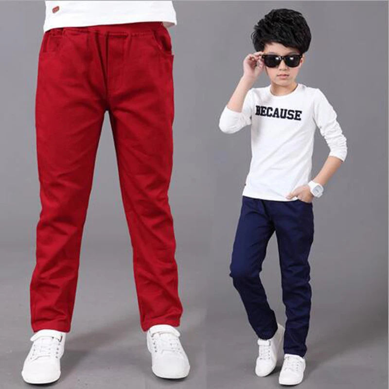 Весенние Брюки для мальчиков детские длинные штаны Осенние повседневные