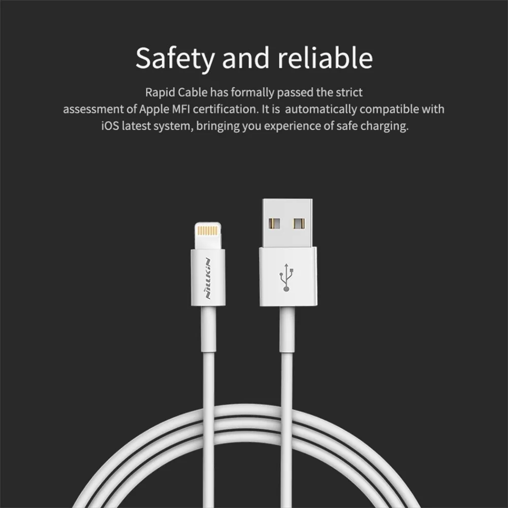 NILLKIN USB кабель для iphone Xs max Xr X iphone 8 7 6 plus 6s plus MFI освещение для ipad iPod USB ЗУ для мобильного телефона шнур данных