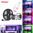 USB RGB светодиодный светильник 5 в 60 светодиодовм 5050 светодиодный диодный ленточный светильник с музыкальным контроллером 1 м 2 м 3 м 4 м 5 м ТВ ПК RGB экран подсветка светильник