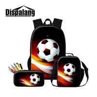 dispalang dropshipping soccerl backpack and cooler lunch sack bag for boy foot ball printed school bag for children pencil case