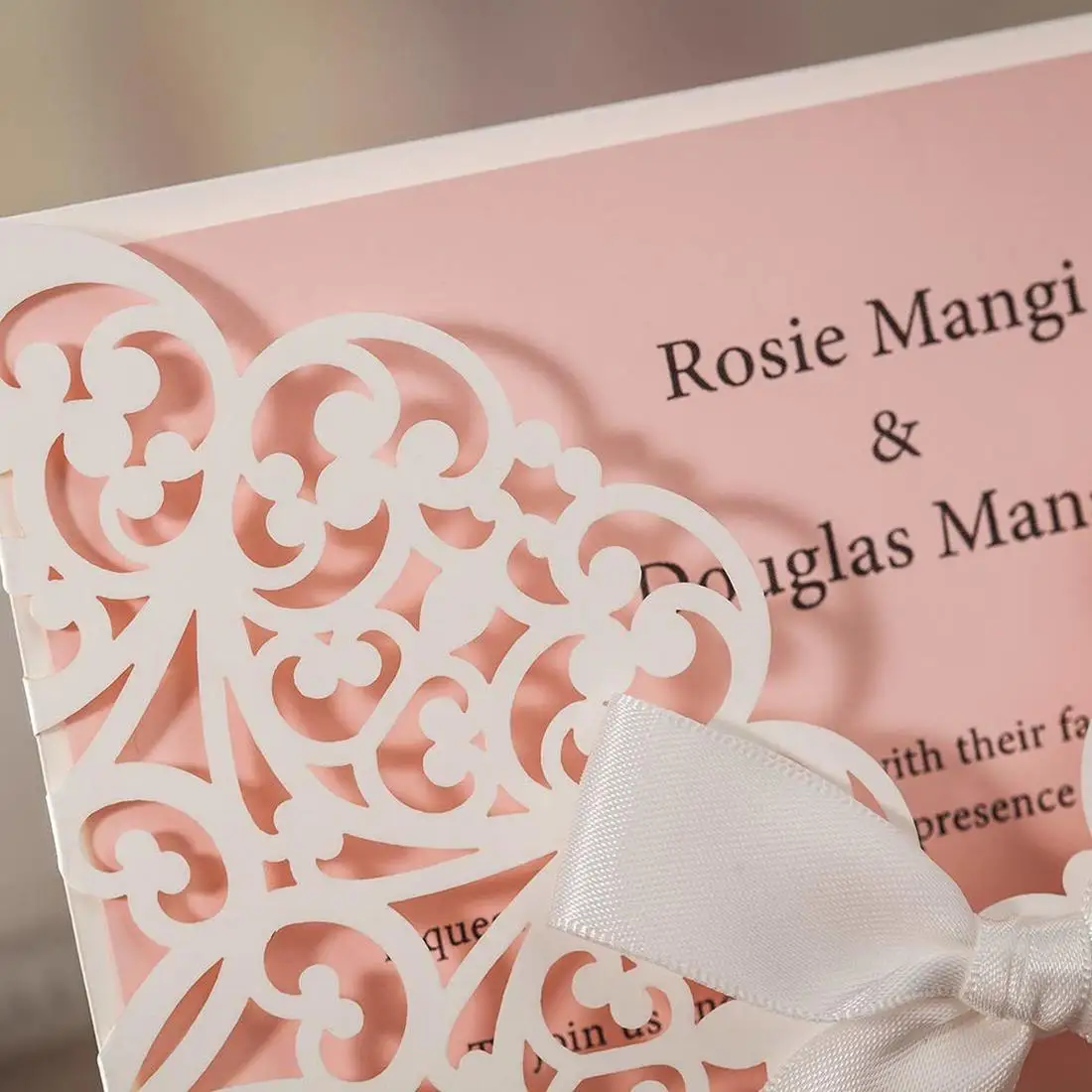 Квадратная лазерная резка свадебные приглашения 100 шт. ручная работа кружевная