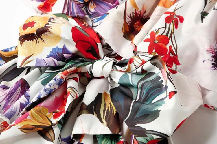 Высокое качество, новинка, весенне-летнее дизайнерское подиумное платье, женское платье с тонкими бретельками, Каскадное платье с оборками и цветочным рисунком, платье до середины икры
