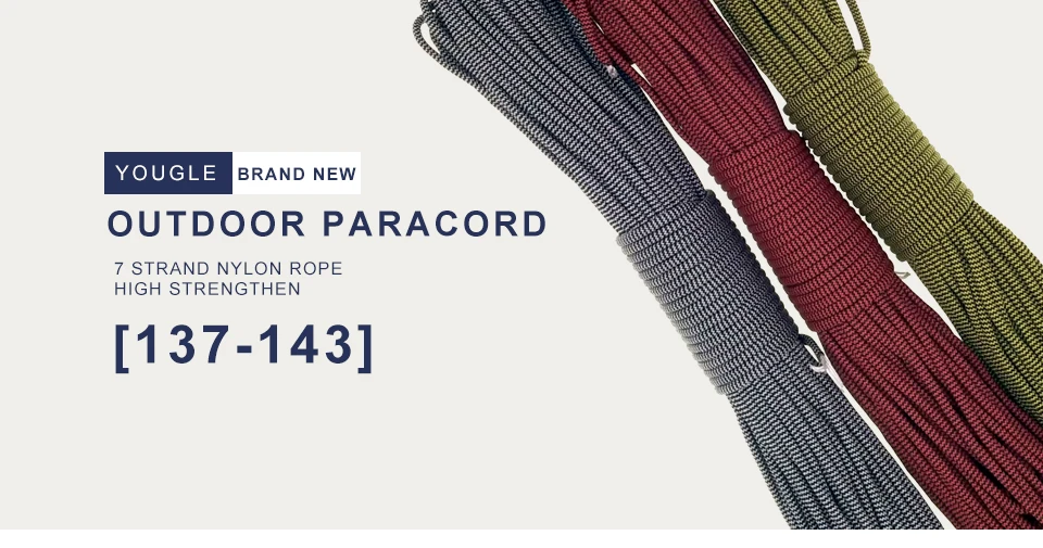 YOUGLE Paracord 550 парашютный шнур веревка Mil Spec Тип III 7 Strand 100FT ClimbingCamping оборудование для выживания 137-143