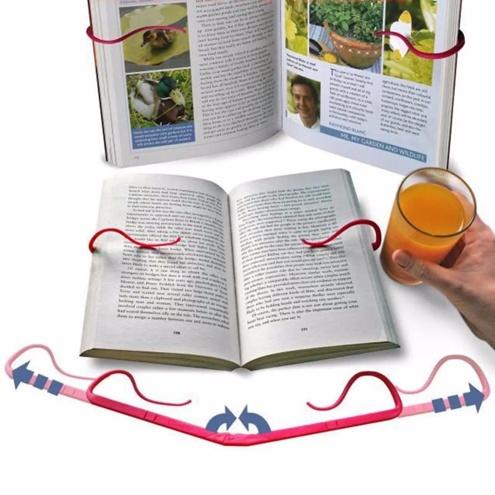 1pc книги Стенд Портативный Hands Free Книга Держатель Складная подставка вмещает страницы открытая клипса фиксированный зажим#277199