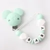 Pacifier Chain Grey Let's Make/1 шт., детский прорезыватель, силиконовая соска-пустышка в виде медведя, с зажимом под заказ, Соска-пустышка, унисекс, трендовая, для детского шоу, подарки для медсестры - Цвет: Pacifier Chain Grey