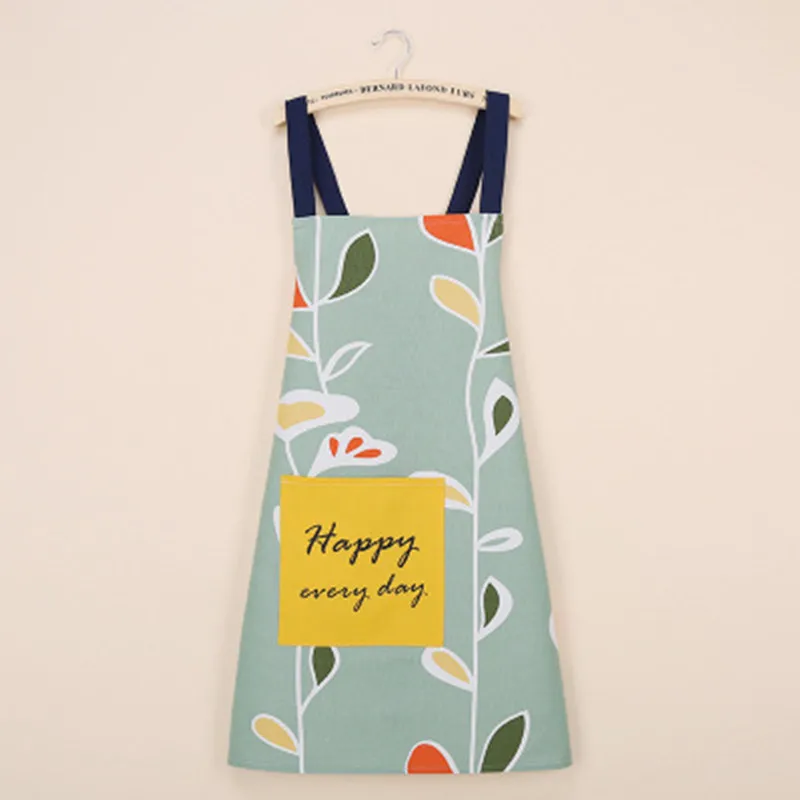 Simple Flower Leaf Pattern Cotton Apron Cooking Panting Aprons Restaurant Working Clothes Coffee Use Nail Salon | Дом и сад
