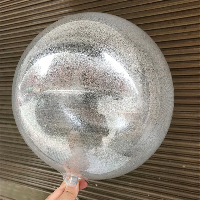 18 дюймов прозрачные DIY блестящие шары гелиевые шары большие Bobo круглые шары для украшения свадебной вечеринки - Цвет: Silver