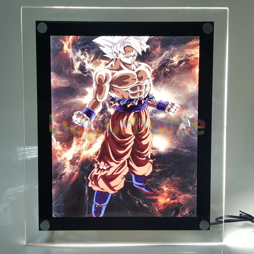 Dragon Ball Z Сон Гоку ультра светодио дный инстинкт светодиодная рамка Ночной свет Dragon Ball Супер Гоку Lampara Dragon Ball светодио дный LED для Рождества