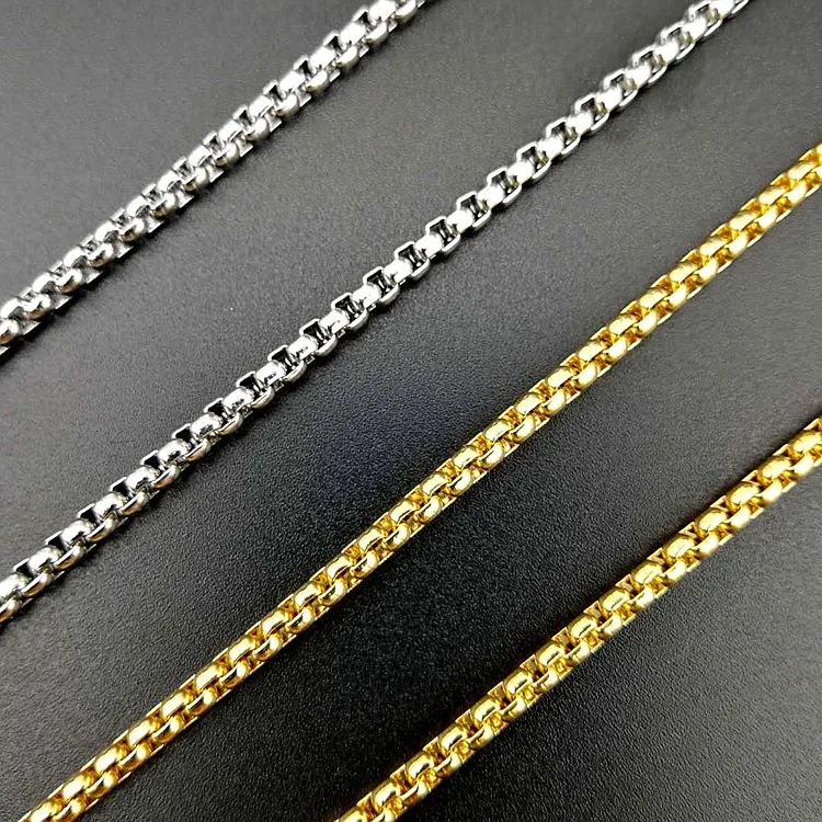 Вакуумное цветное ожерелье из нержавеющей стали шириной 3 мм и длиной 61 см