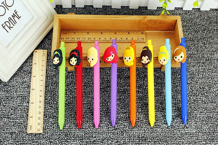 8 шт./лот гелевая ручка 0.5 мм Kawaii Пластик черные чернила гелевая ручка для школы записи офиса корейской канцелярские