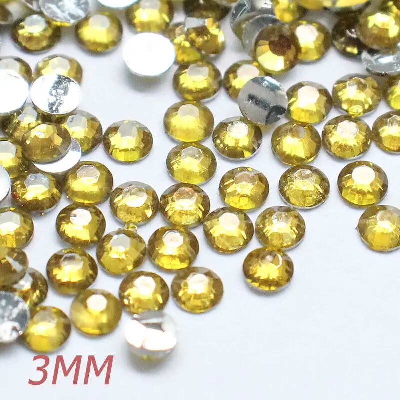 golden Lucia Crafts 3 мм 2000 шт./пакет 17 Цвета для выбора SS10 FlatBack Стразы для рукоделия камни F0705 - Цвет: golden