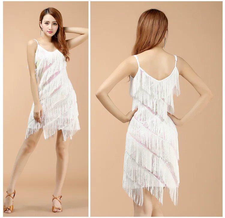 Женское платье для латиноамериканских танцев золотистое вечерние тажное с