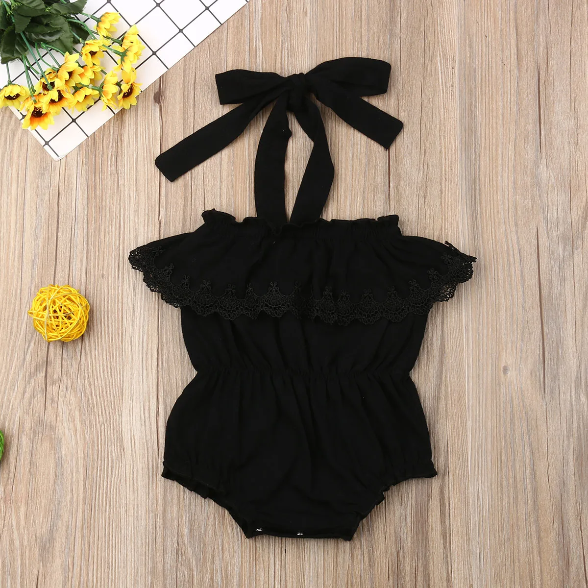 Новинка 2019 Детская летняя одежда для маленьких девочек черный хлопковый