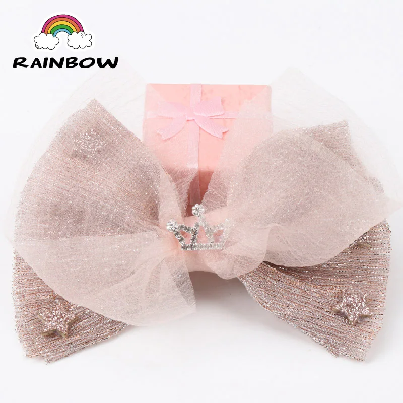 1pcs/set Fashion Crown Star Lace Bowknot Hairpins Young Children Girls Hair Clips Handmade Barrettes Accessory Headwear |