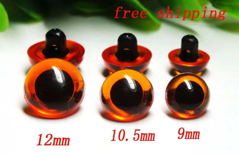 

free shipping!!! 9mm/10.5mm/12mm can choose amber color Button safety toy eyes