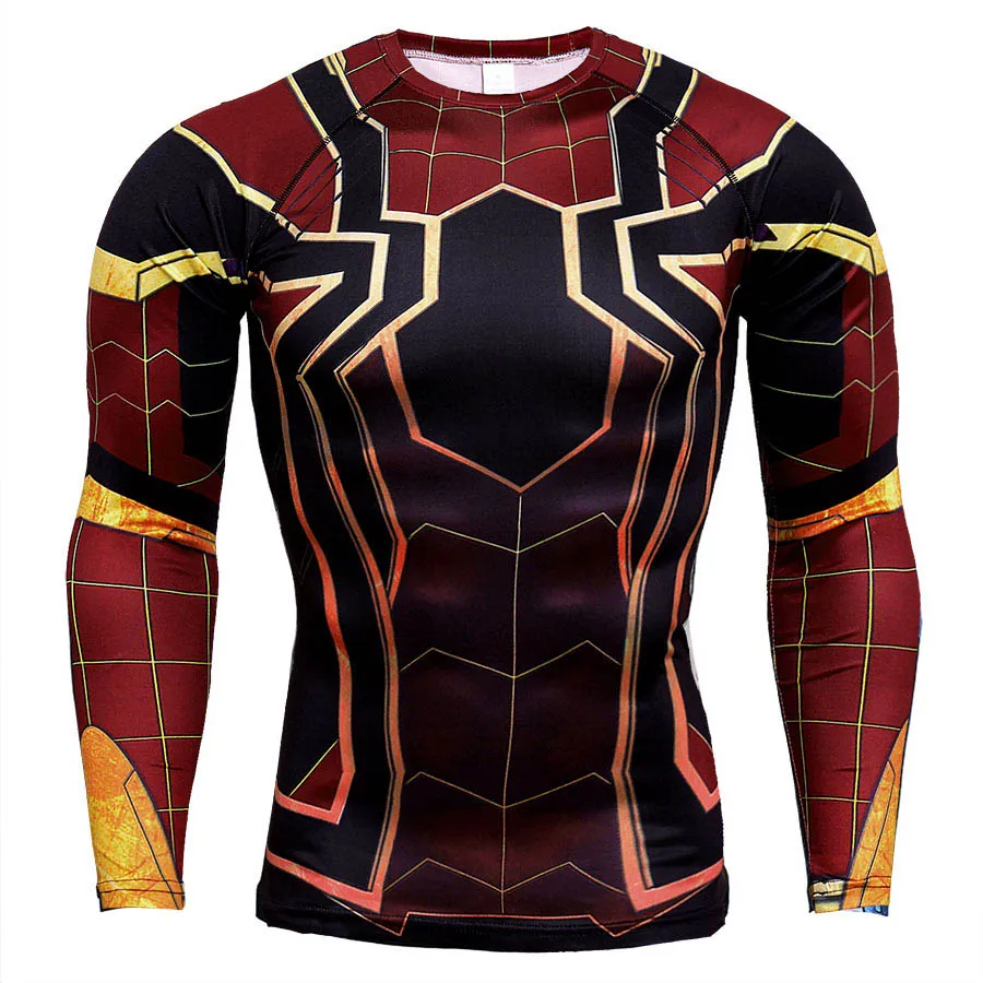 NTC-01 Sport Shirt Рашгард, Железный человек, 3D принт, Спортивная рубашка, мужская, для спортзала, с длинным рукавом, для пробежки, компрессионная рубашка, облегающая, для фитнеса, сухая, подходит, футболка для мужчин - Цвет: NTC-01 Sport Shirt