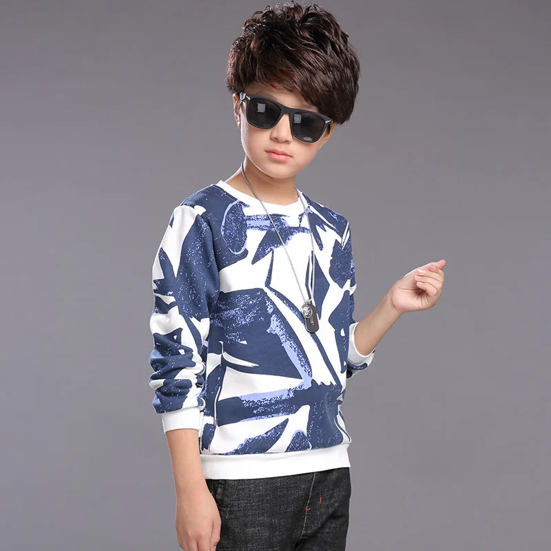 Модные хлопковые футболки с принтом для мальчиков подростков топы длинными