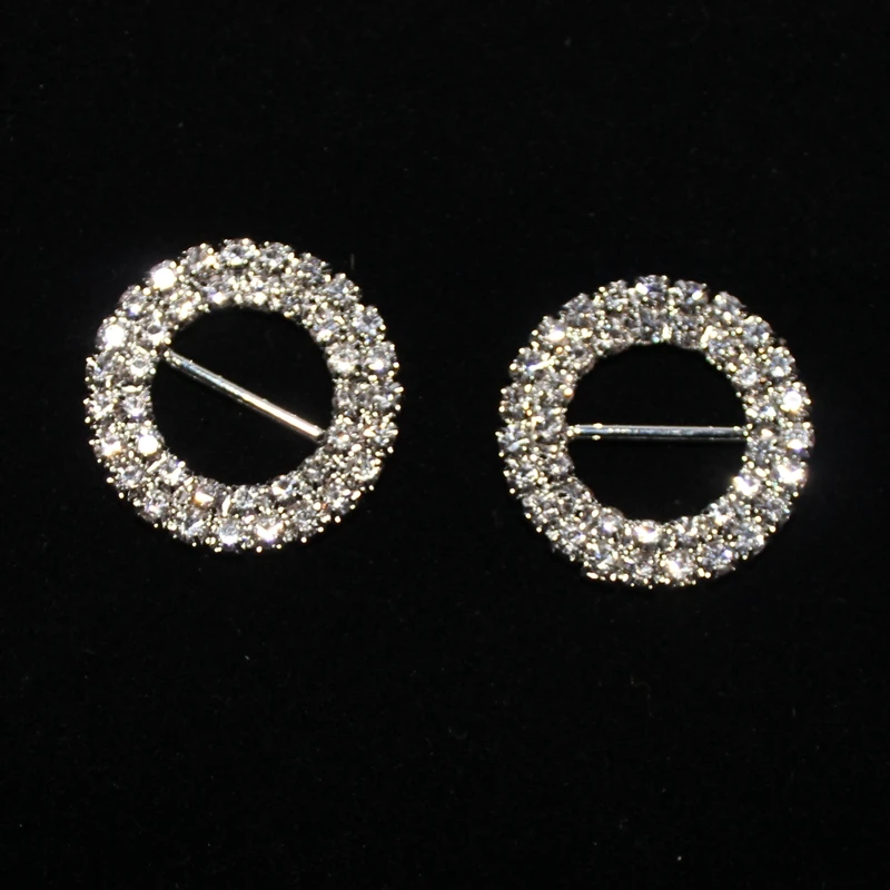 Новое поступление 2018 двойная круглая декоративная пряжка со стразами 15*27 мм для